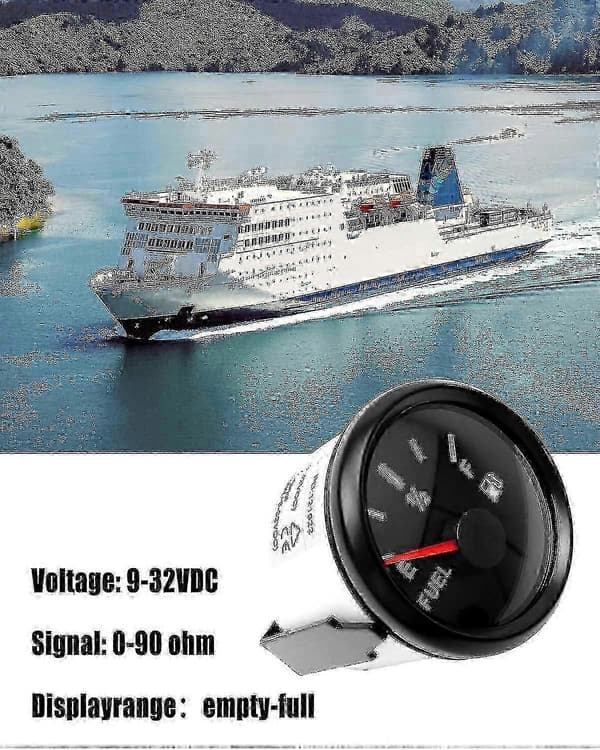 Polttoainemittari 52 mm, 0-90 ohm autoon, veneeseen ja moottoripyörään