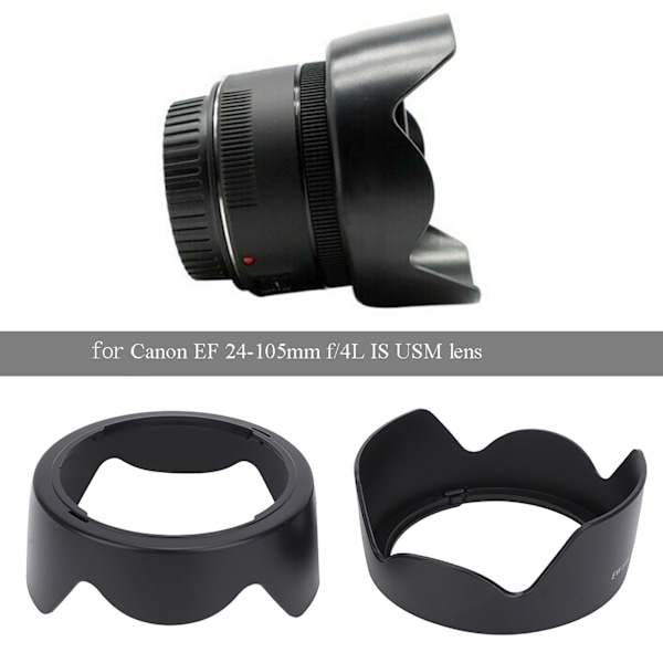 2 STK. EW-83H Sort Kamera Mount Objektivhætte i Plastik Passer til Canon EF 24-105mm f/4L IS USM Objektiv