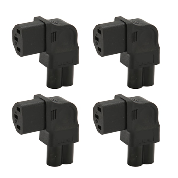 IEC320 C6 til C13 Strømadapter 90 Grader 2.5A‑10A 250V Strømstikadapter til UPS Computerstik 4 stk