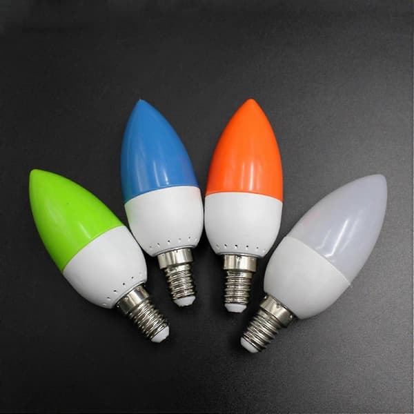 E14 LED-farvet lyskilde, blåt lys, 3-pak
