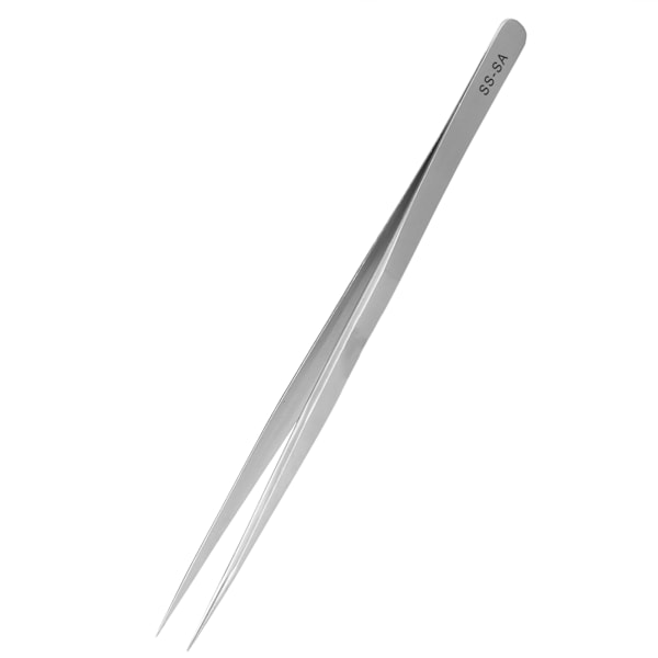 Ögonfransförlängning Pincett i rostfritt stål Rak spetsig pincett för nagelkonst (SSSAThin Handle Tweezer)