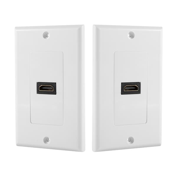 1 Port Guldpläterad HDMI med Ethernet Väggplatta Frontskydd för Hemma Bio DVD Vit