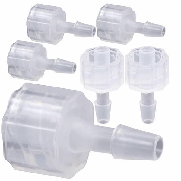 8-pak Luer Lock-adapter, PP-plastslangekobling med indvendigt gevind til nålerør, let og fleksibel industriel rørforbindelse Läpinäkyvä 1 x 1 x 2,2 cm