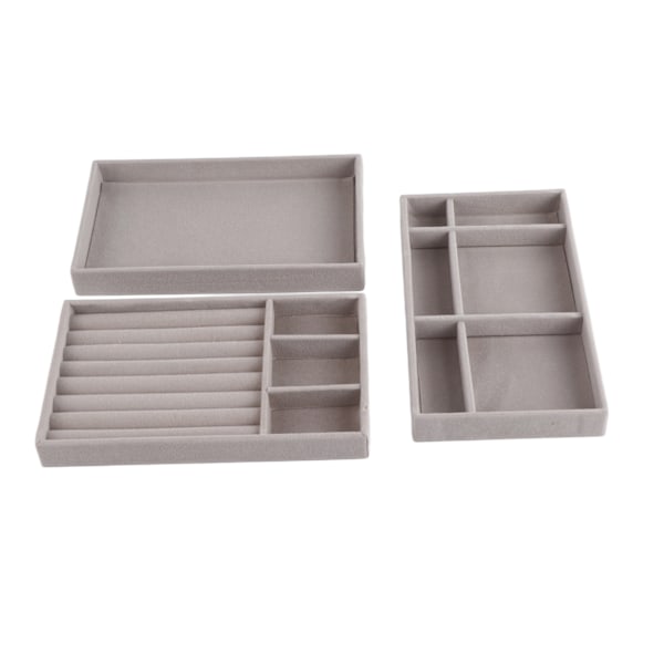 3 stk. Professionel smykke bakke stabelbar ørering halskæde ring display bakke organizer