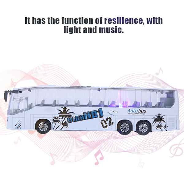 1:50 Simulation Transit Bus Model Legetøj Legering Træk Tilbage Bus Legetøj med Lys og Musik til Børn (Hvid)