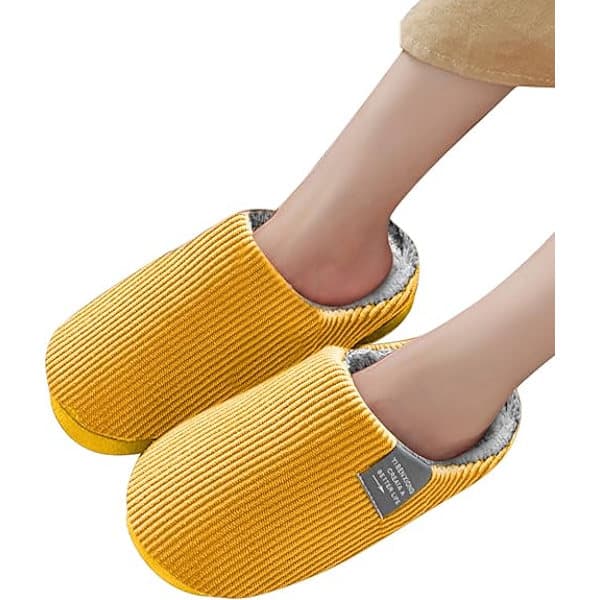 【03】Hjemmesko til kvinder, Komfortable hjemmesko, Varme patchwork-sko, Hjemmesko til kvinder til vinter Gul 36-37 36-37 Yellow