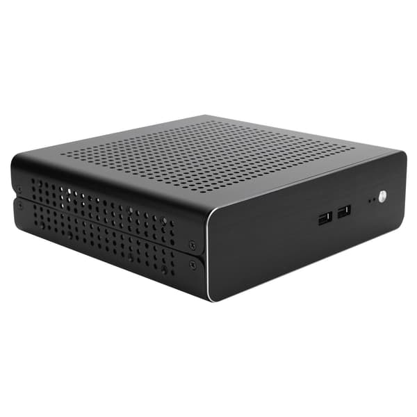 G60S HTPC Kabinet Fuld Aluminium DCATX Strømforsyning MiniITX Kabinet til Stationær Computer (Noir USB2.0)