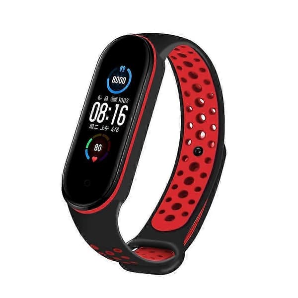 Armbånd til Mi Band 5 Svedafvisende armbånd Rem Loop TPU Silikonearmbånd Black Gray