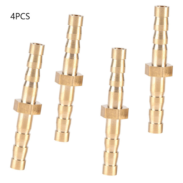 4 stk. 4--4mm Messing Fittings Slange Studs Hale Reducer Reducerende Stik