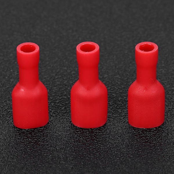 1000 stk. FDFD1-250 PVC Fuld Isoleret Hun Terminal Ledningsstik Terminal Kit Rød