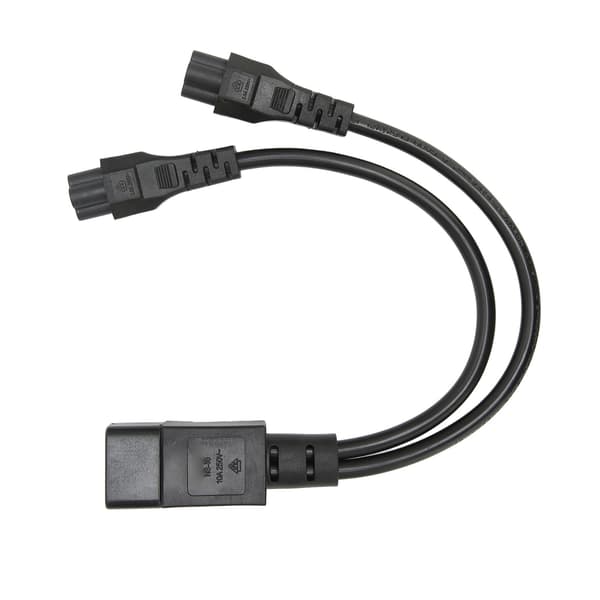 Splitter Strømstikledning IEC320 C14 Han til Dobbelt IEC320 C5 Hun Strømledning til Bærbar Strømadapter 100‑250V