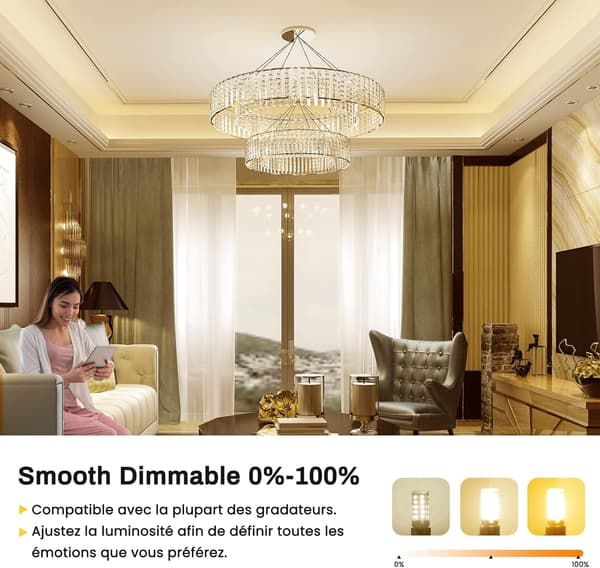 【03】G9 LED-lamppu 3W himmennettävä lämmin valkoinen 3000K, 10 kpl