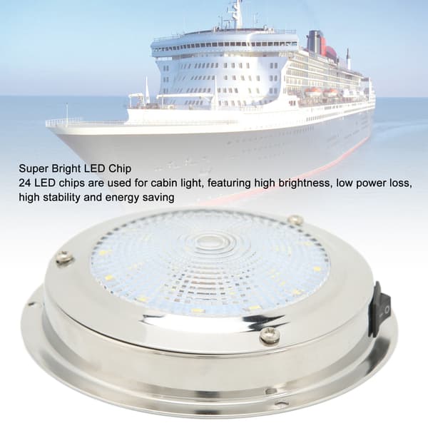 Marine Kabinelys - RV Loftlampe, IP65 Vandtæt, Rustfrit Stål Hus, DC12-24V