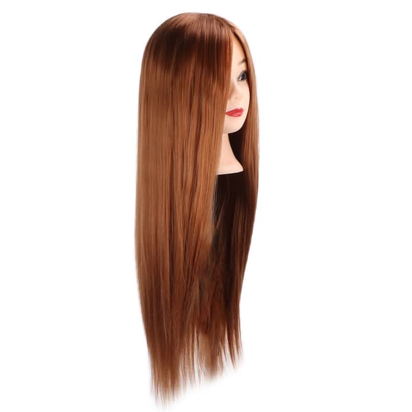 【03】Mannequin Head Light Brown Hair Braiding Styling Training Mannequin Head (with Makeup)