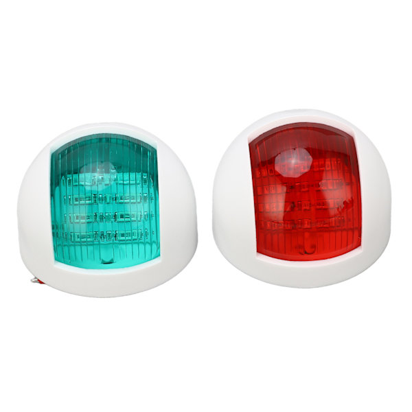 Par af afrundede vandtætte sidelys signal lamper rød + grøn LED navigationsadvarselslys 12V