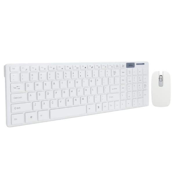 Trådløst mus- og tastatursæt 10m Fjernforbindelse Smart Sleep Fingerboard og musekombination til IOS/Windows/Android Hvid