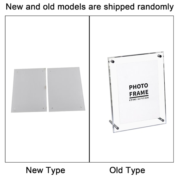 Transparent Fotoram Akryl Bildram för att Visa Certifikat och Foton med Metallställ 13,2 X 18,3 cm / 5,1 X 7,2 tum