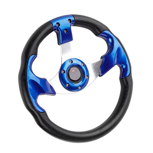 13in 320mm Universal PU Læder Bil Sport Racing Drift Rat Blå