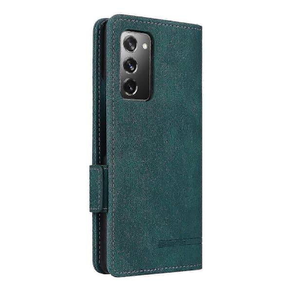 Kompatibel med Galaxy Z Fold2 5G magnetisk flip læderetui med sikker lås Green