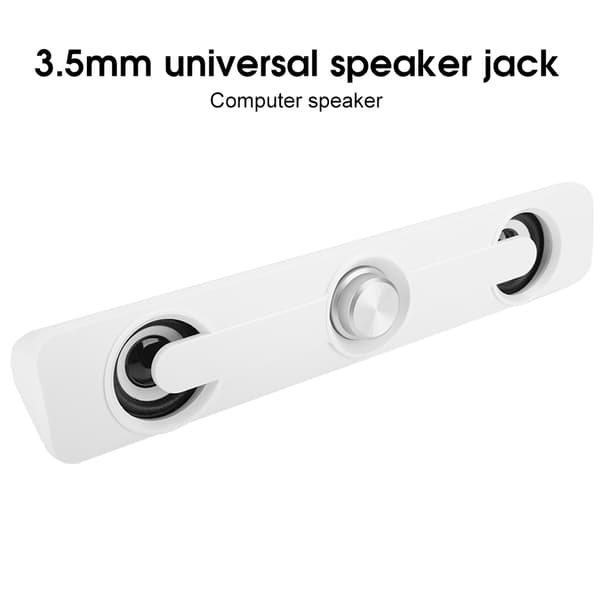 Computer Laptop Højttaler Lille Professionel Højttaler 3.5mm Universal Jack til Notebook Hvid