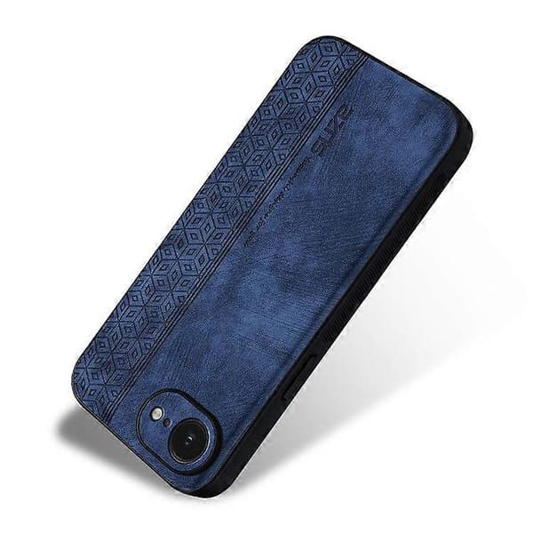 【03】For iPhone 16e Case Protective PU Leather Covered TPU Phone Case Blue