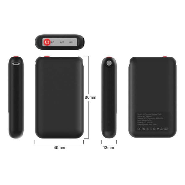 【03】Batteriopvarmede sokker 4000 mAh Sort M Sort Black M