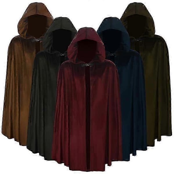 Middelalderlig fløjlskappe med ruskindskant Halloweenkappe Middelalderlig fløjlskappe blue one size