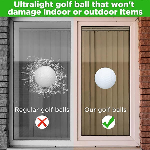 【03】100 stk. golfbolde hule golfbolde træningsgolfbolde med netposer til træning White