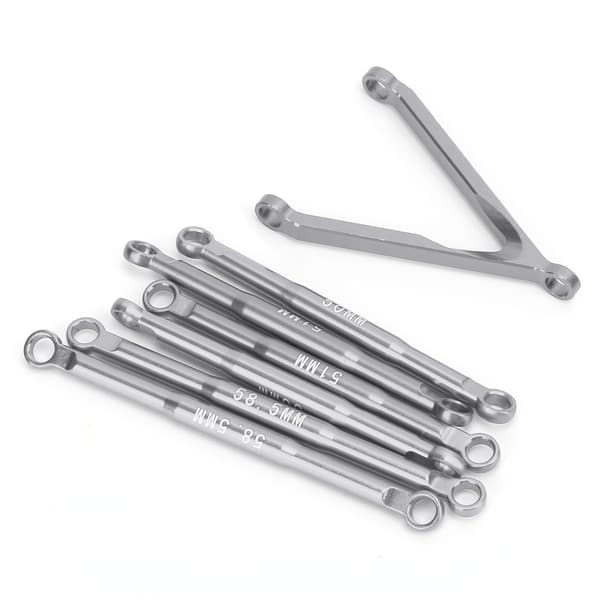 Aluminium Stangforbindelse Træk Stang Sæt Suspension Links Sæt til AXIAL SCX24 1/24 RC Bil Titanium