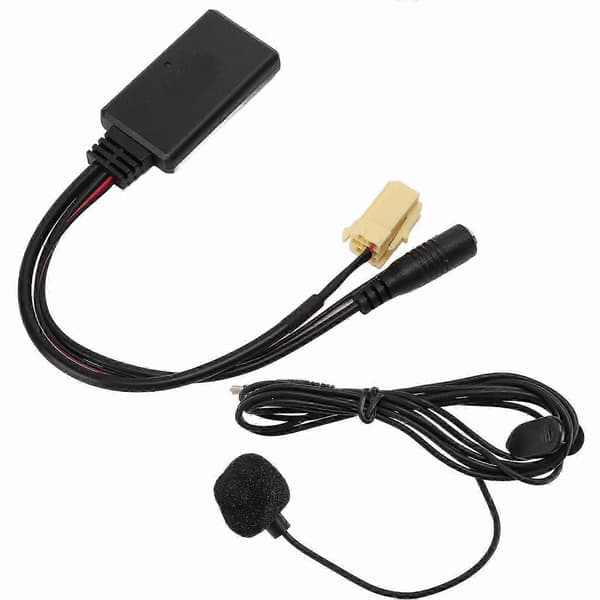 Langaton auton aux Bluetooth 5.0 -sovitin mikrofonilla handsfree-puheluihin