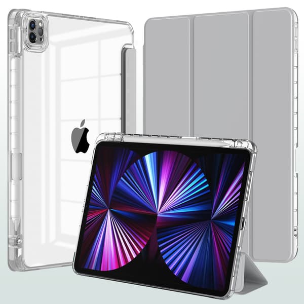 【03】Stilrent cover til iPad 10 2022/ 11 A16 grå hård bund og transparent