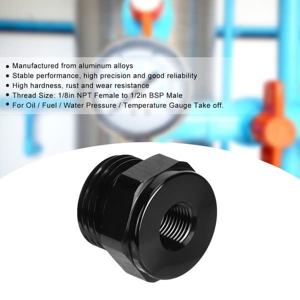 Olietryksmåleradapter 1/8in NPT hun til 1/2in BSP hanreduktion