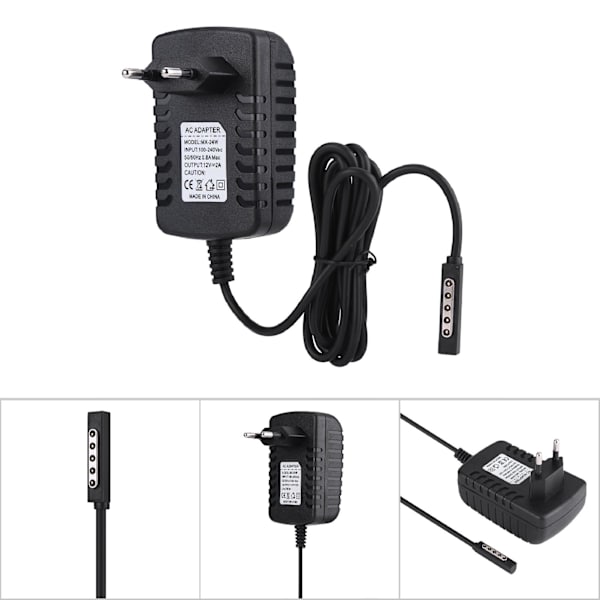 12V 2A Strömadapter Tablet Laddare för Microsoft Surface RT/ RT2 med EU-kontakt 100-240V