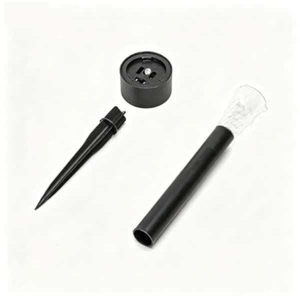 Solar LED græsplænelampe (omgivende), plastik, spiraldesign, 6500K