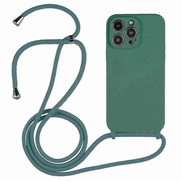 Axelremsfodral med flytande silikon för 14 Pro - HK603 Pine Needle Green
