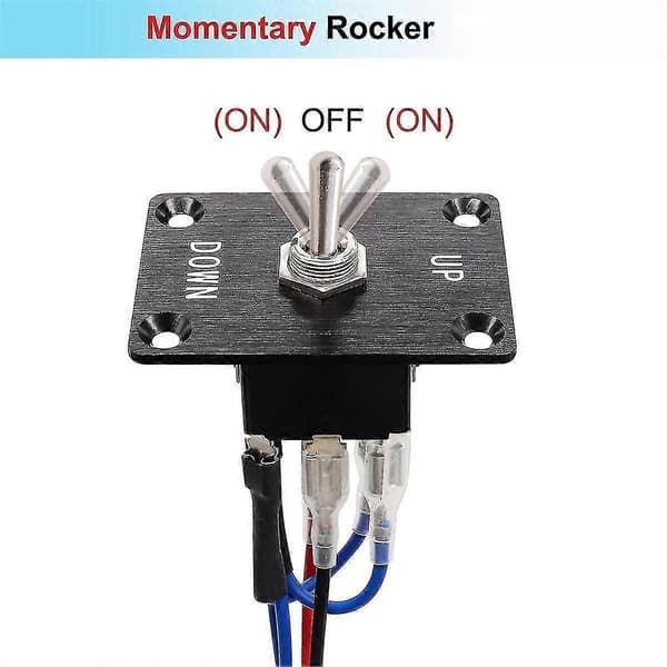 Vippekontakt Momentan 6-benet 3-position (on)-off-(on) op/ned Polaritet Reverse Switch Med