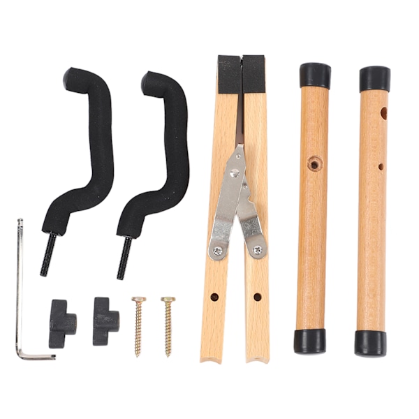 Trä Violin Stativ Trähållare Hopfällbar Avtagbar för Ukulele Mini Gitarr Mandolin