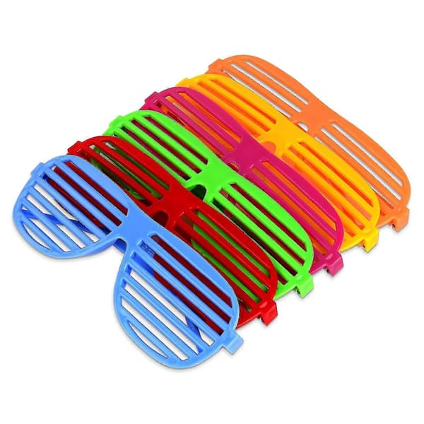 Neonfarvede solbriller til børn, 6 stk. plastik solbriller til fest, maskeradebriller
