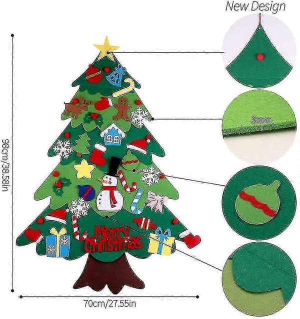 Julgran i filt, DIY julgran DIY julkit hängande replika för barn julklapp