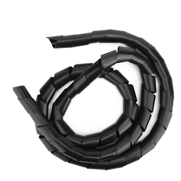 2-pakke Wire Protector Spiral PP Wire Kabelbeskyttelse Tilbehør Wire Sleeve Sort 25mm