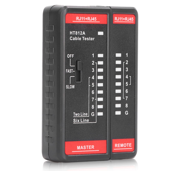 Netværkskabeltester RJ11 RJ45 Telefonlinjeledning Testværktøj Tilbehør til Måling HT812A