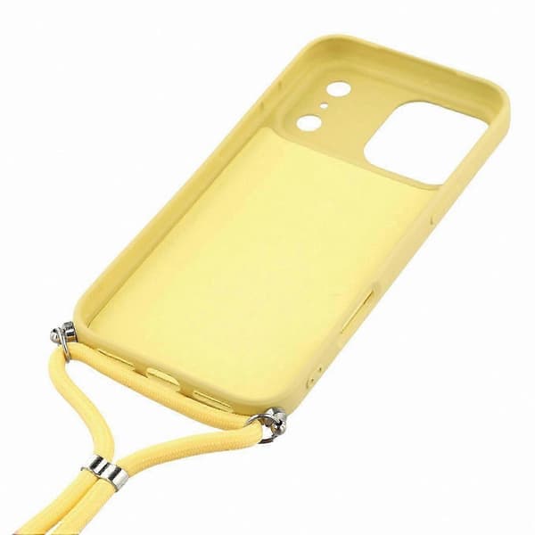 Mjukt TPU-telefonskal med fiberfoder och axelrem för 17 Pro-modeller Yellow