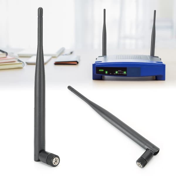 2 st Routerantenn Hållbart WIFI-system 6DB Hög förstärkning 2,4/5,8G Dubbelband SMA Innerhål