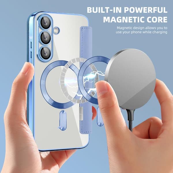 【03】Samsung Galaxy A56 5G Cover med MagSafe RFID Tyverisikring Læder Blå