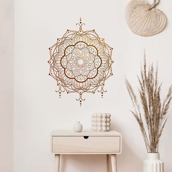 Mandala-seinätarrat Datura Buddha Irrotettava taide kodinsisustus