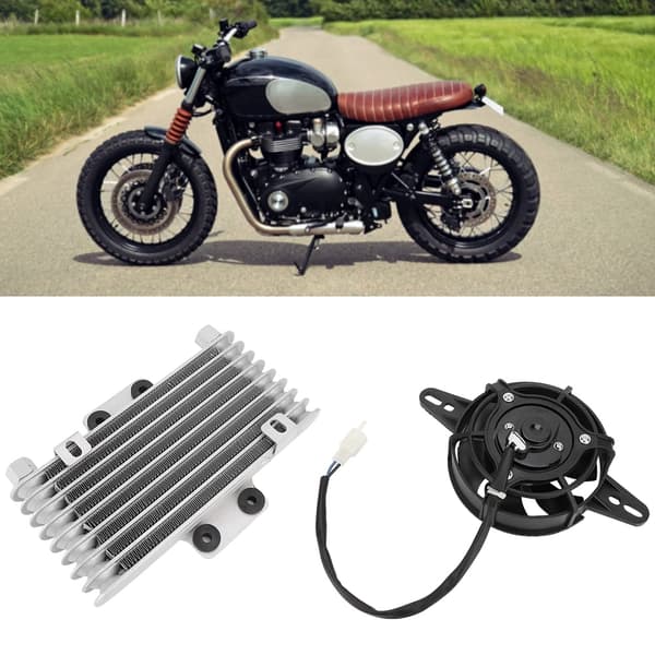 Universal Opgraderet Aluminium Motorcykel Motorolie Køleventilator Vandkøler Radiator