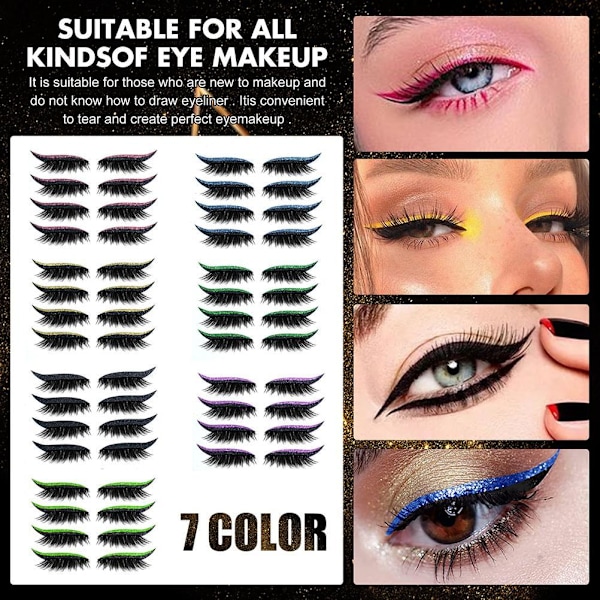 4 Par Återanvändbara Eyeliner- och Ögonfransdekaler Vattentäta Återanvändbara Eyeliner-Ögonfransdekaler Lätta att Använda och Ta Bort