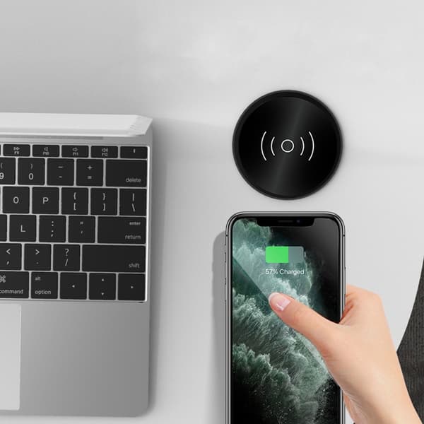 【03】15W Indbygget Trådløs Skrivebordsoplader Hurtig Trådløs Oplader til Skrivebord