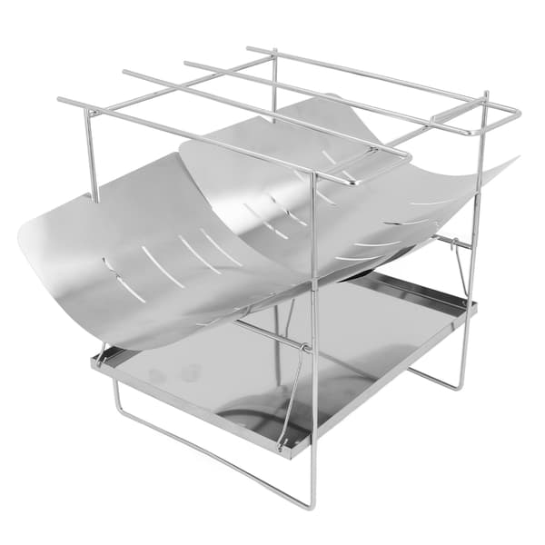 Foldbar Grill i Rustfrit Stål til Lejrbrand - Multifunktionel Bærbar Foldbar BBQ Grill med Ben til Picnic Campingudstyr