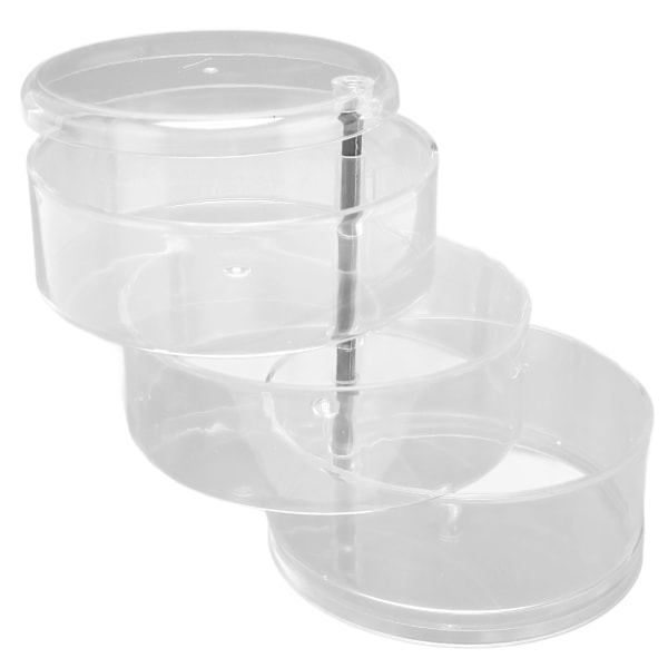 Roterande Smyckeskrin 3 Lager Transparent Plast 360 Graders Rotation Elegant Stil Örhängeshållare för Kvinnor